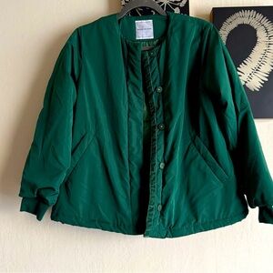 Puffer Jacket button down hunter green size small